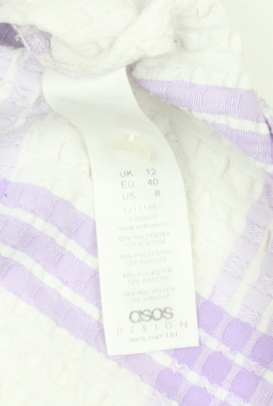 Womens UK Size 12 ASOS DESIGN Multicoloured Cropped Blouse