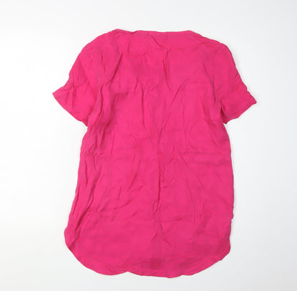 Hush Pink Women's Blouse, Size 10, Short Sleeve