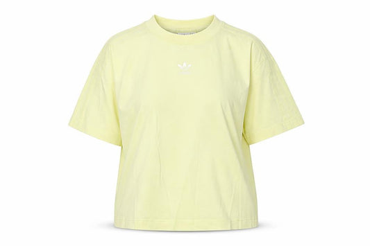 Front view of Adidas unisex green t-shirt, size 12, basic style