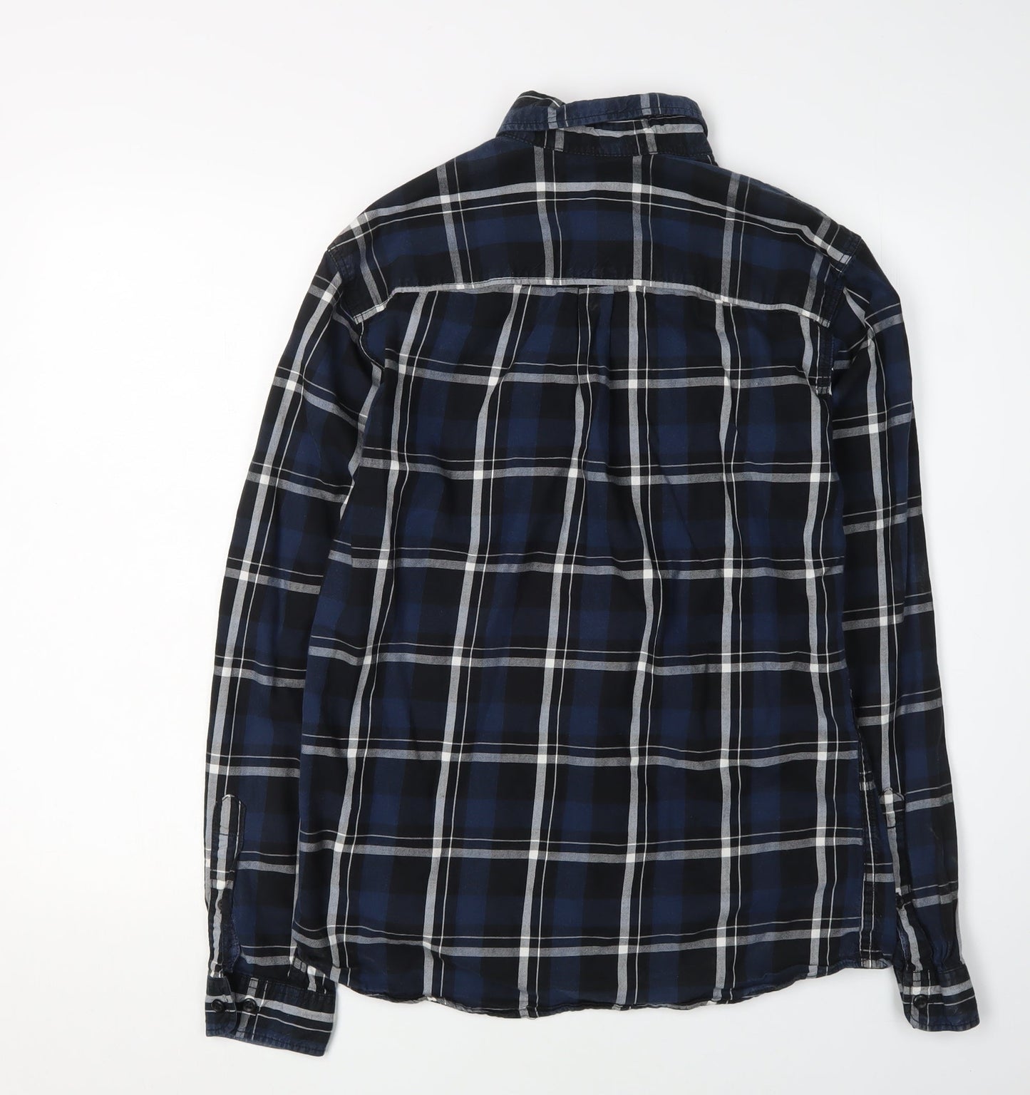 Jack & Jones Men's Blue Plaid Button-Up Shirt M