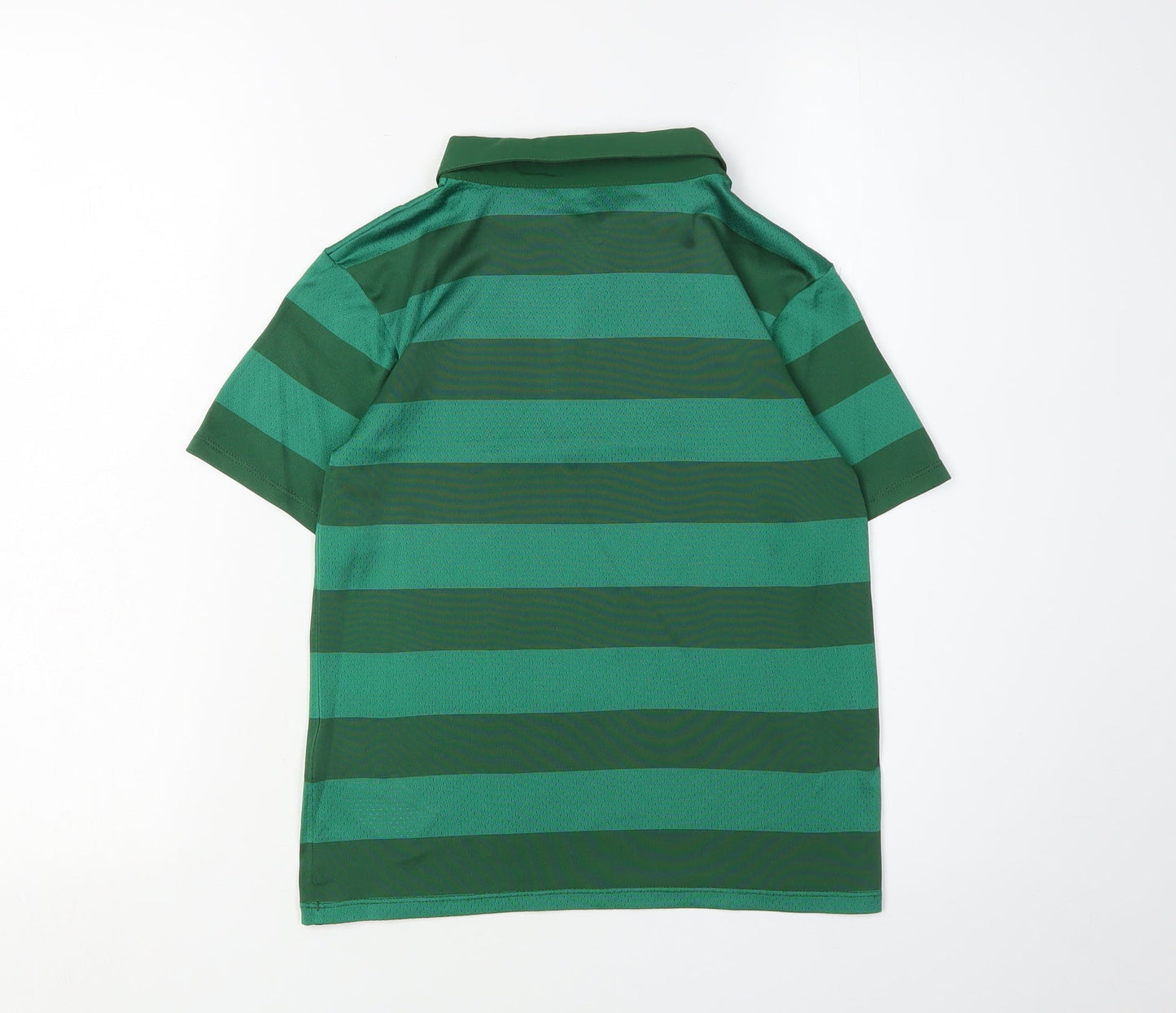 New Balance Boys Green Striped Polo Jersey L