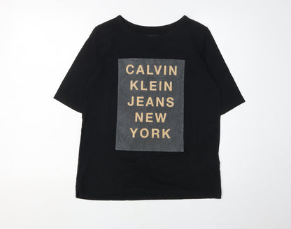 Calvin Klein Unisex Black T-Shirt S Basic Style