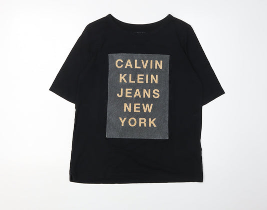 Calvin Klein Unisex Black T-Shirt S Basic Style