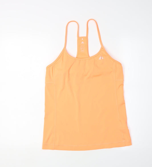 Adidas Womens Orange Tank Top M Athletic Fit