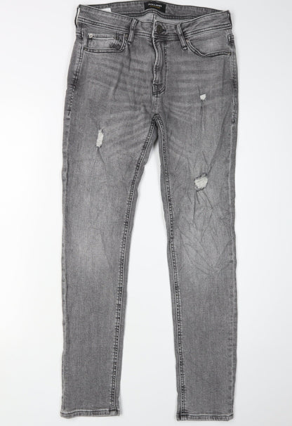 Jack & Jones Men's Grey Skinny Jeans Size 30 Slim Fit