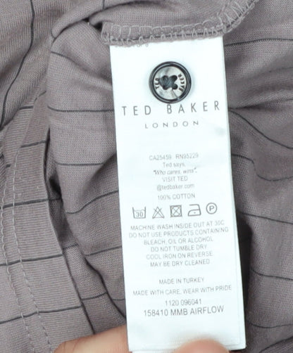 Ted Baker Men's Purple Striped Polo Shirt M