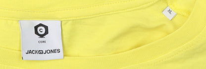 Jack & Jones Men's Yellow XL Crew Neck T-Shirt