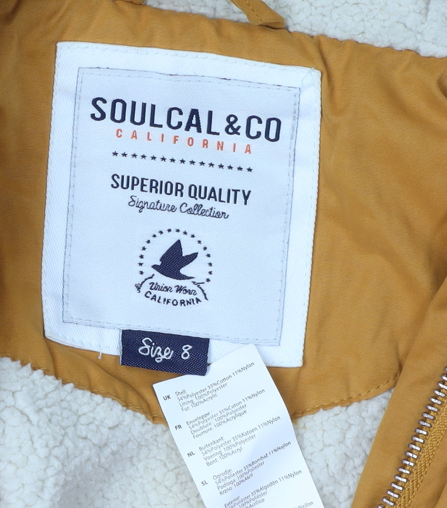 Womens UK Size 8 SoulCal & Co Orange Parka Coat