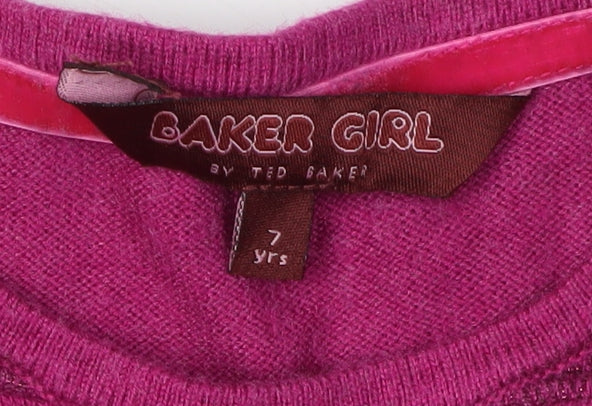 Ted Baker Girls Pink Pullover Jumper, 7 Years, Short Sleeve