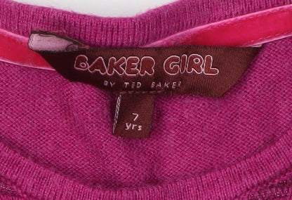 Ted Baker Girls Pink Pullover Jumper, 7 Years, Short Sleeve