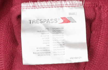 Trespass Girls Red Fleece 1/2 Zip Sweatshirt Size 15-16 Years