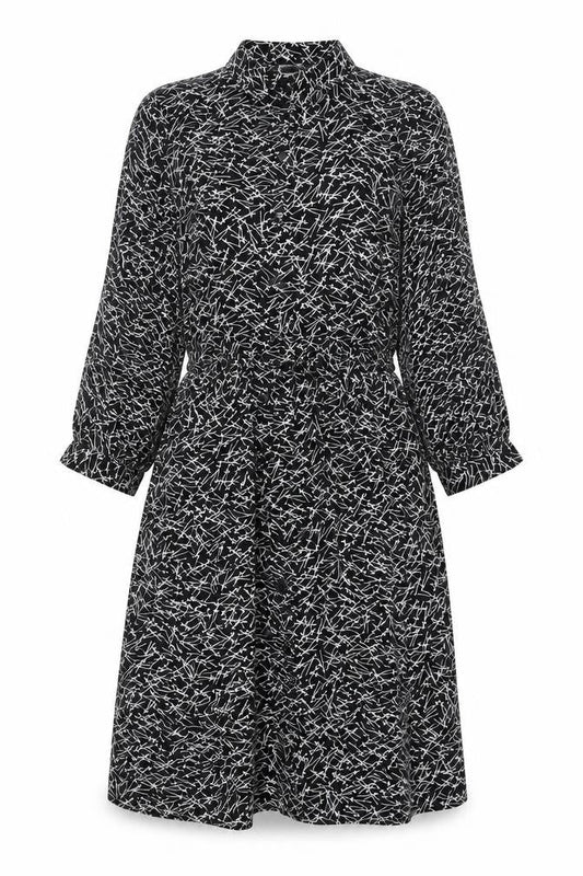 Front view of Jacqueline de Yong Women's Black Shirt Dress, size 8