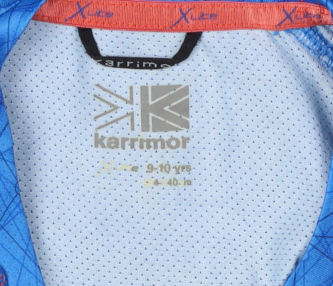 Karrimor Boys Blue Running T-Shirt 9-10 Years - Geometric Pattern