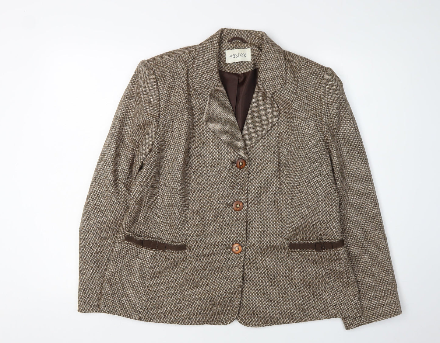 Eastex Women's Brown Wool Blend Blazer Size 14