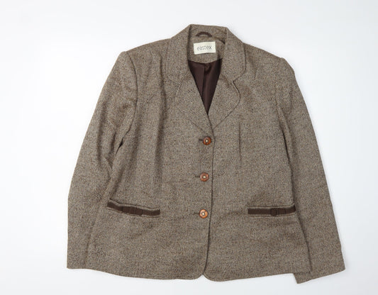 Eastex Women's Brown Wool Blend Blazer Size 14
