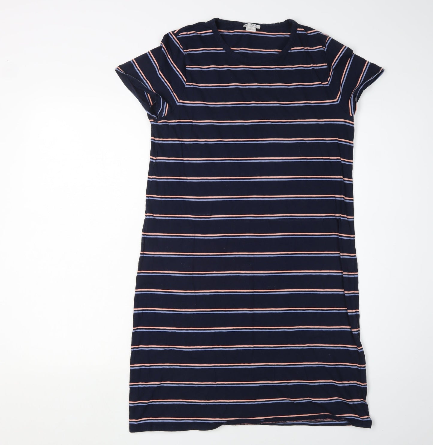 J. Crew Women's Navy Striped T-Shirt Dress S