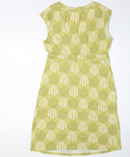 Boden Women's Green Floral Shift Dress Size 12