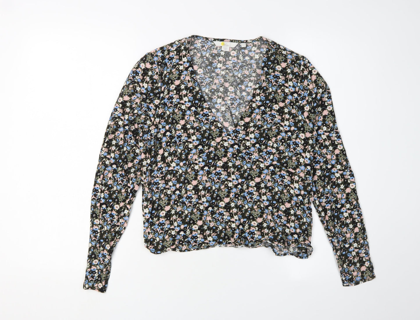Boden Women's Multicoloured Floral Wrap Blouse Size 12