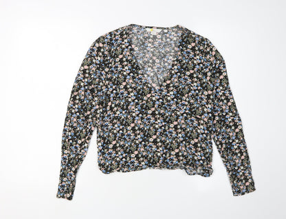 Boden Women's Multicoloured Floral Wrap Blouse Size 12