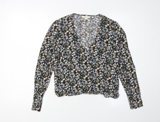 Boden Women's Multicoloured Floral Wrap Blouse Size 12