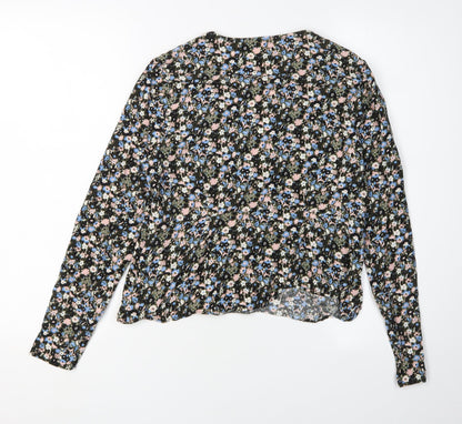 Boden Women's Multicoloured Floral Wrap Blouse Size 12