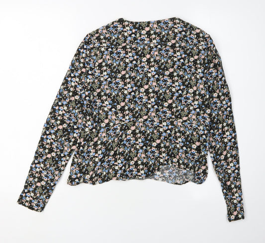 Boden Women's Multicoloured Floral Wrap Blouse Size 12