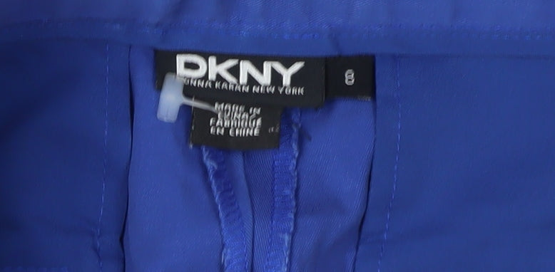DKNY Women's Blue Smart Trousers, Size 8, Regular Fit
