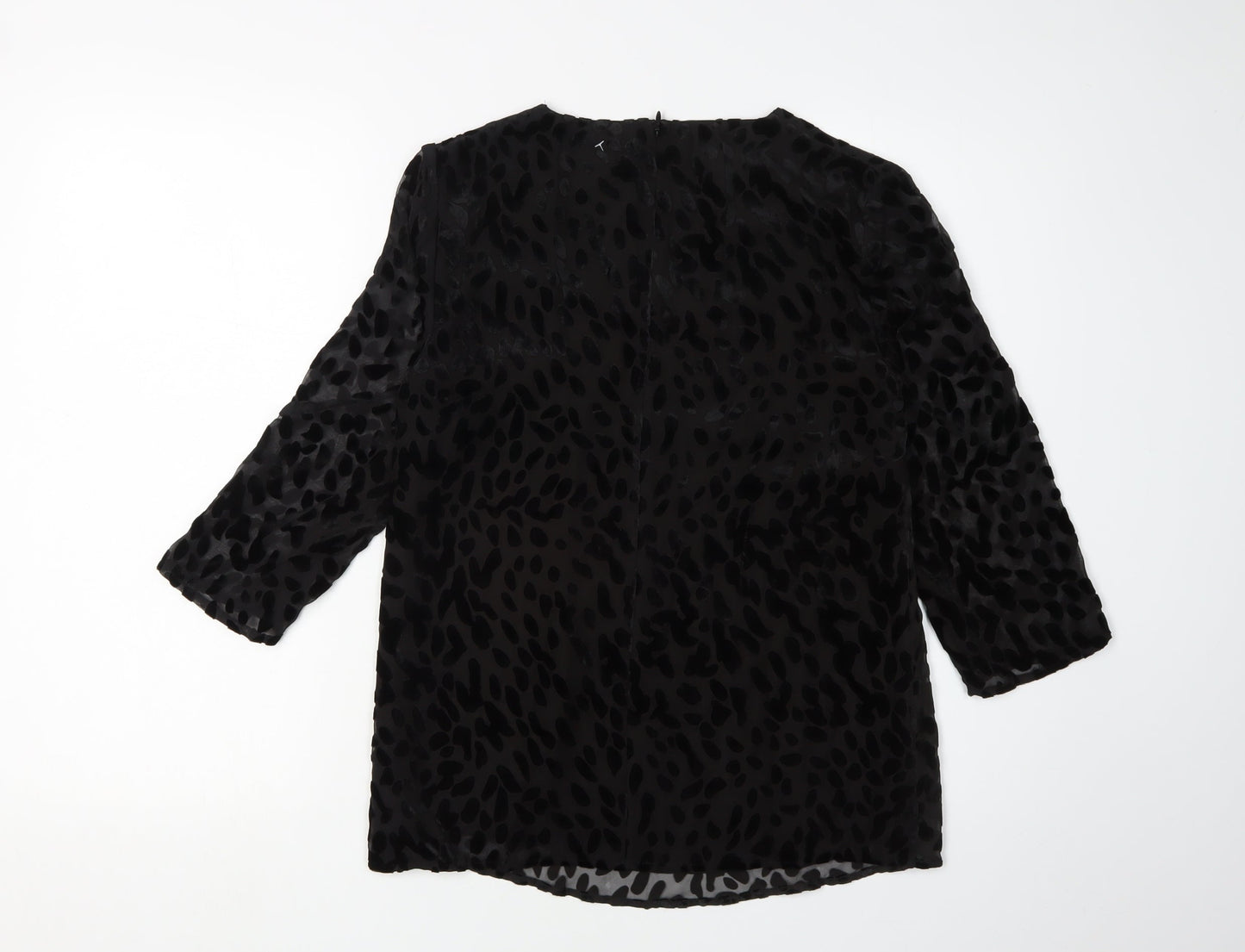 Jaeger Women's Black Animal Print Blouse, Size 6