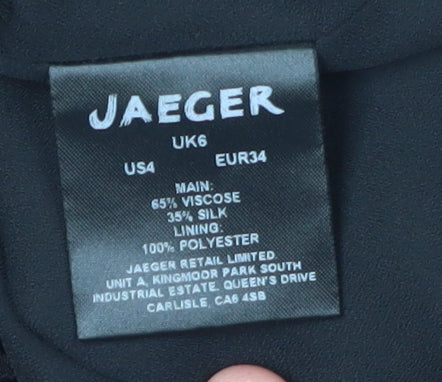 Jaeger Women's Black Animal Print Blouse, Size 6