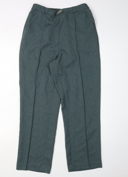 Womens UK Size 12 Honor Millburn Regular Fit Straight Green Trousers