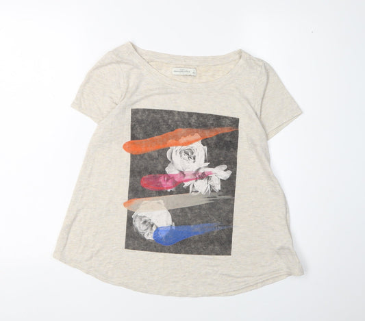 Abercrombie & Fitch Women's Beige T-Shirt S Casual