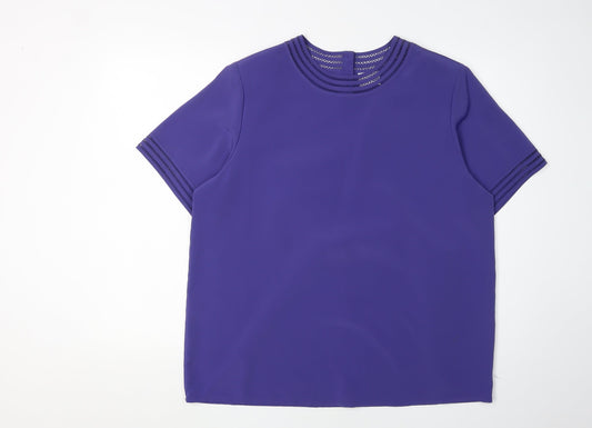 Alexon Women's Purple Blouse, UK 16, Short Sleeve