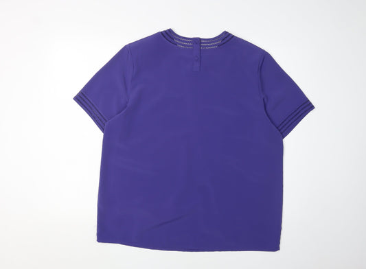 Alexon Women's Purple Blouse, UK 16, Short Sleeve