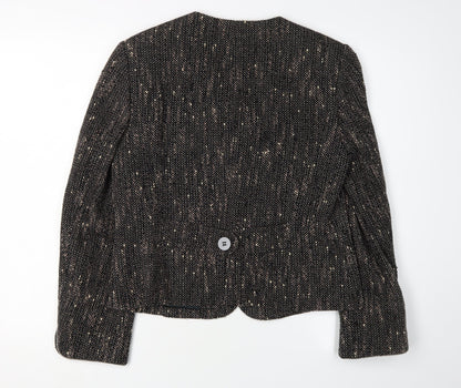 Viyella Womens Black Size 10 Petite Tweed Suit Jacket