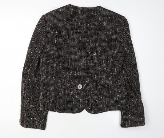 Viyella Womens Black Size 10 Petite Tweed Suit Jacket