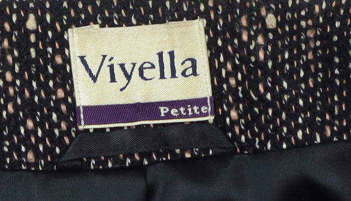 Viyella Womens Black Size 10 Petite Tweed Suit Jacket