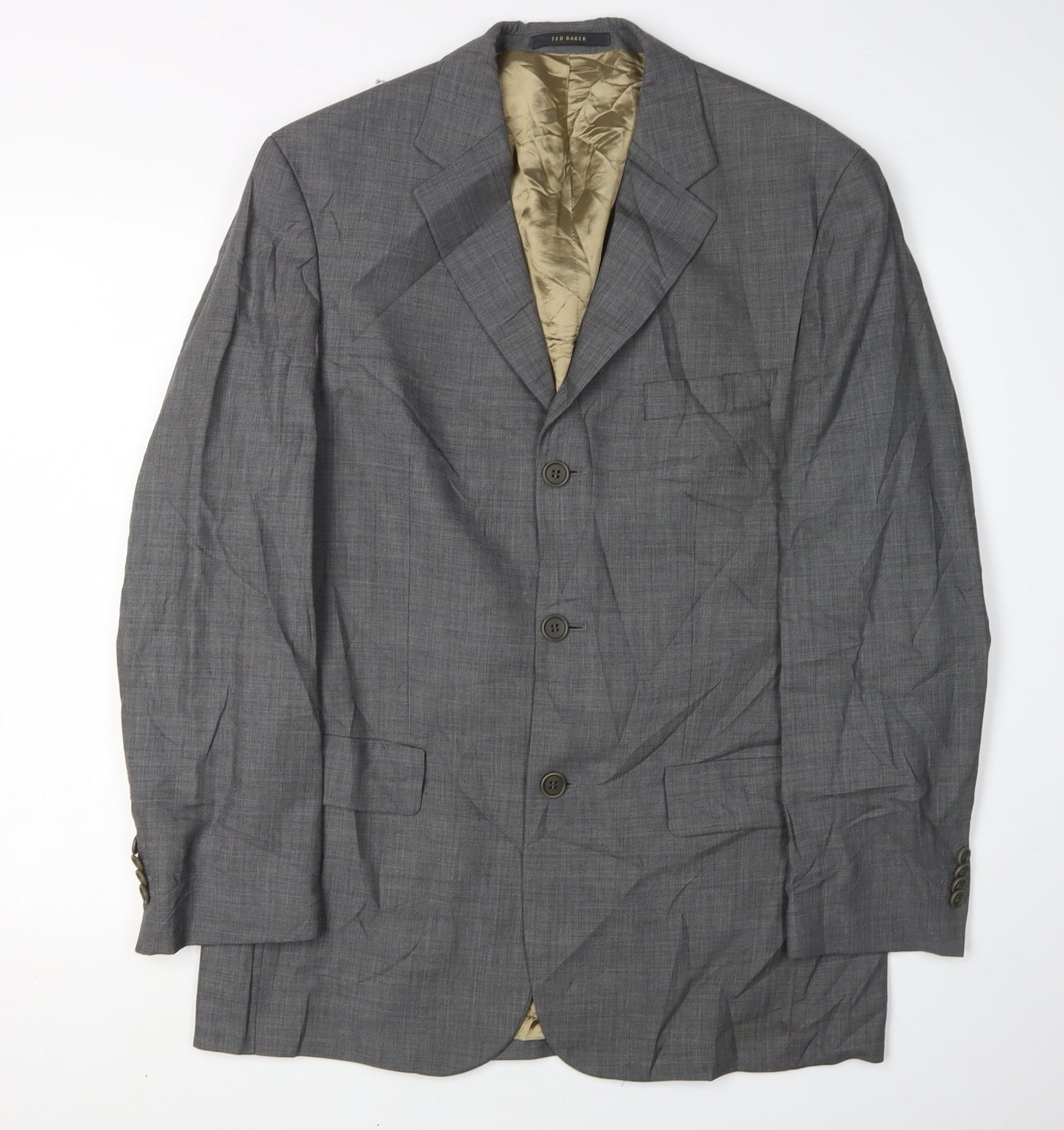 Mens UK Size 38 Ted Baker Regular Grey Suit Jacket