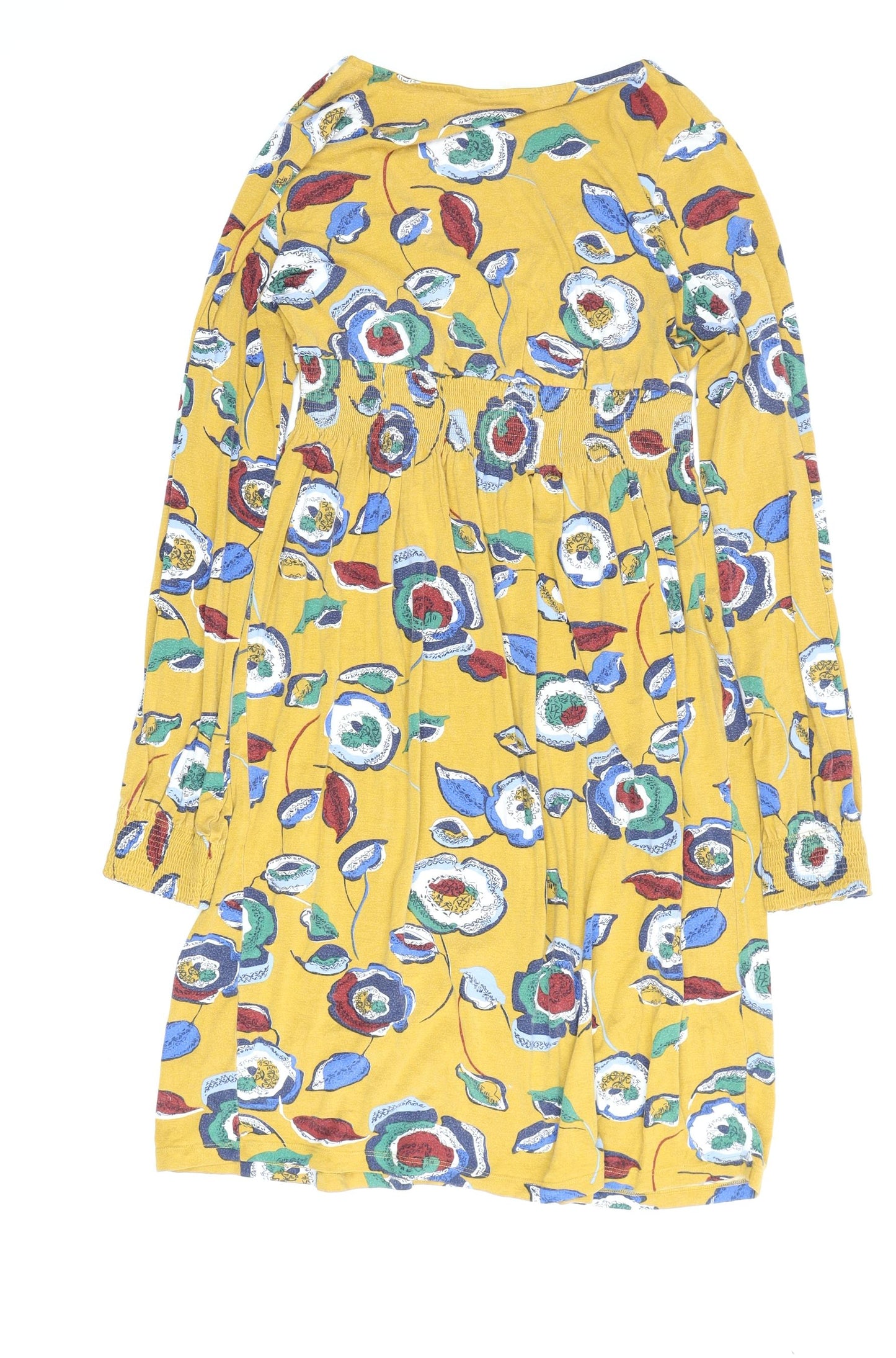 JoJo Maman Bébé Women's Yellow Floral Dress M