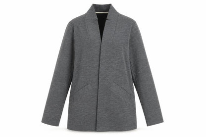 Topshop Women's Grey Mid-Length Jacket, Size 8
