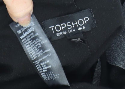 Topshop Women's Grey Mid-Length Jacket, Size 8