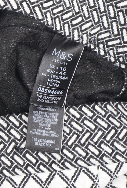 Marks and Spencer Women’s Black Geometric Pencil Skirt