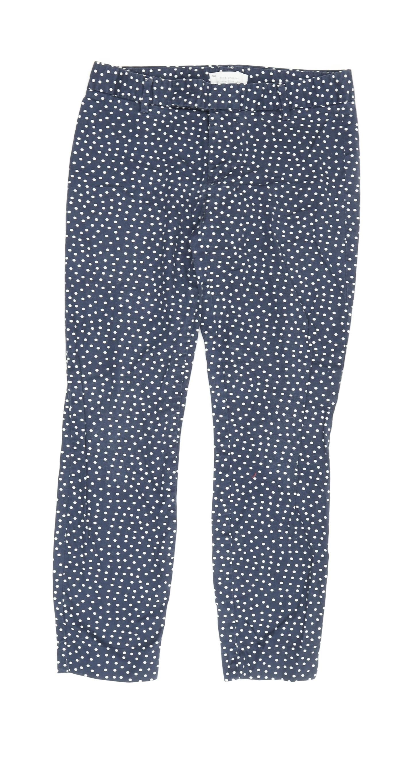 Guess Women's Blue Polka Dot Cropped Trousers Size S