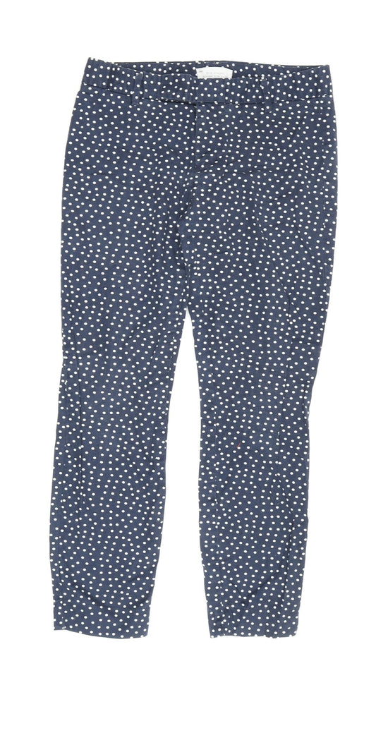 Guess Women's Blue Polka Dot Cropped Trousers Size S