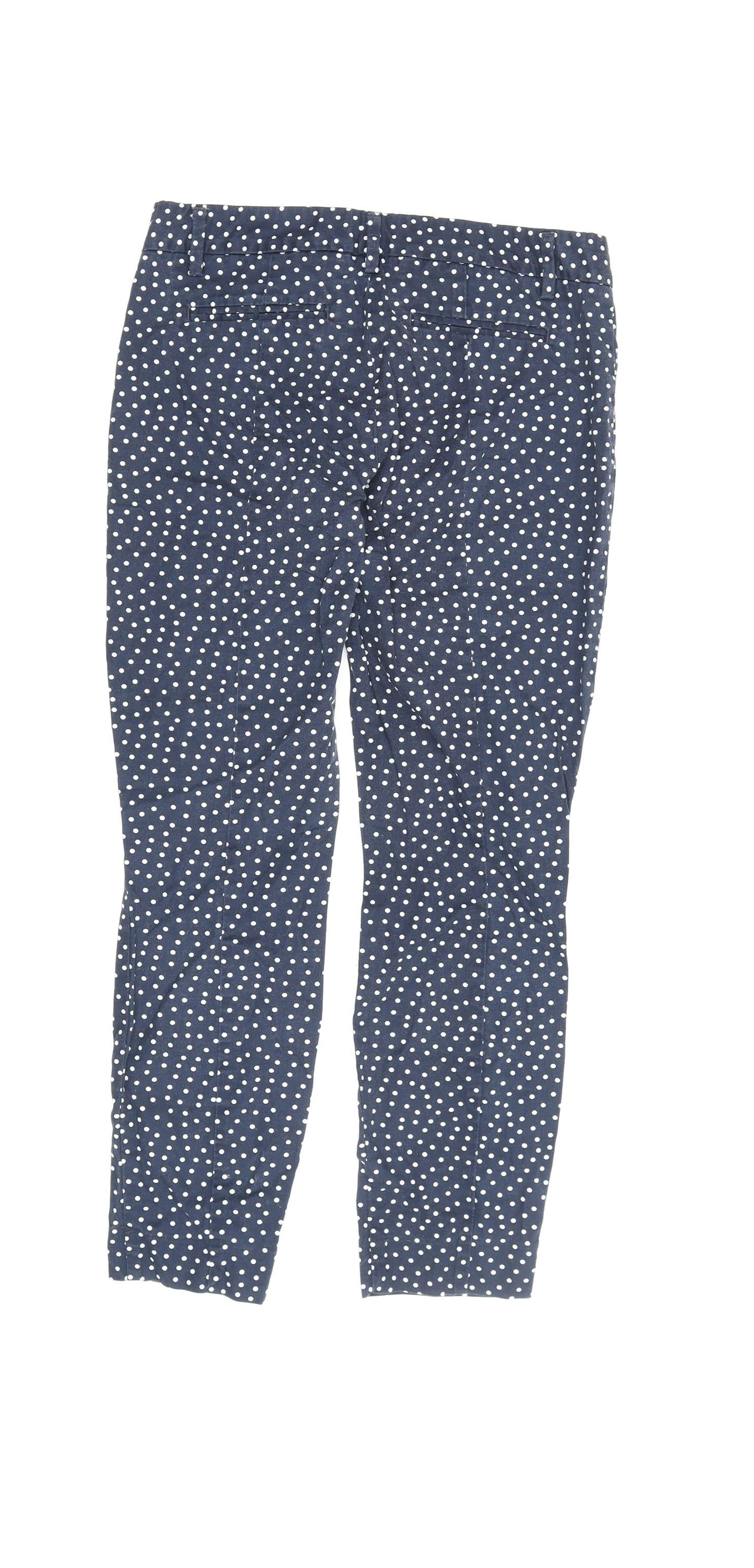 Guess Women's Blue Polka Dot Cropped Trousers Size S