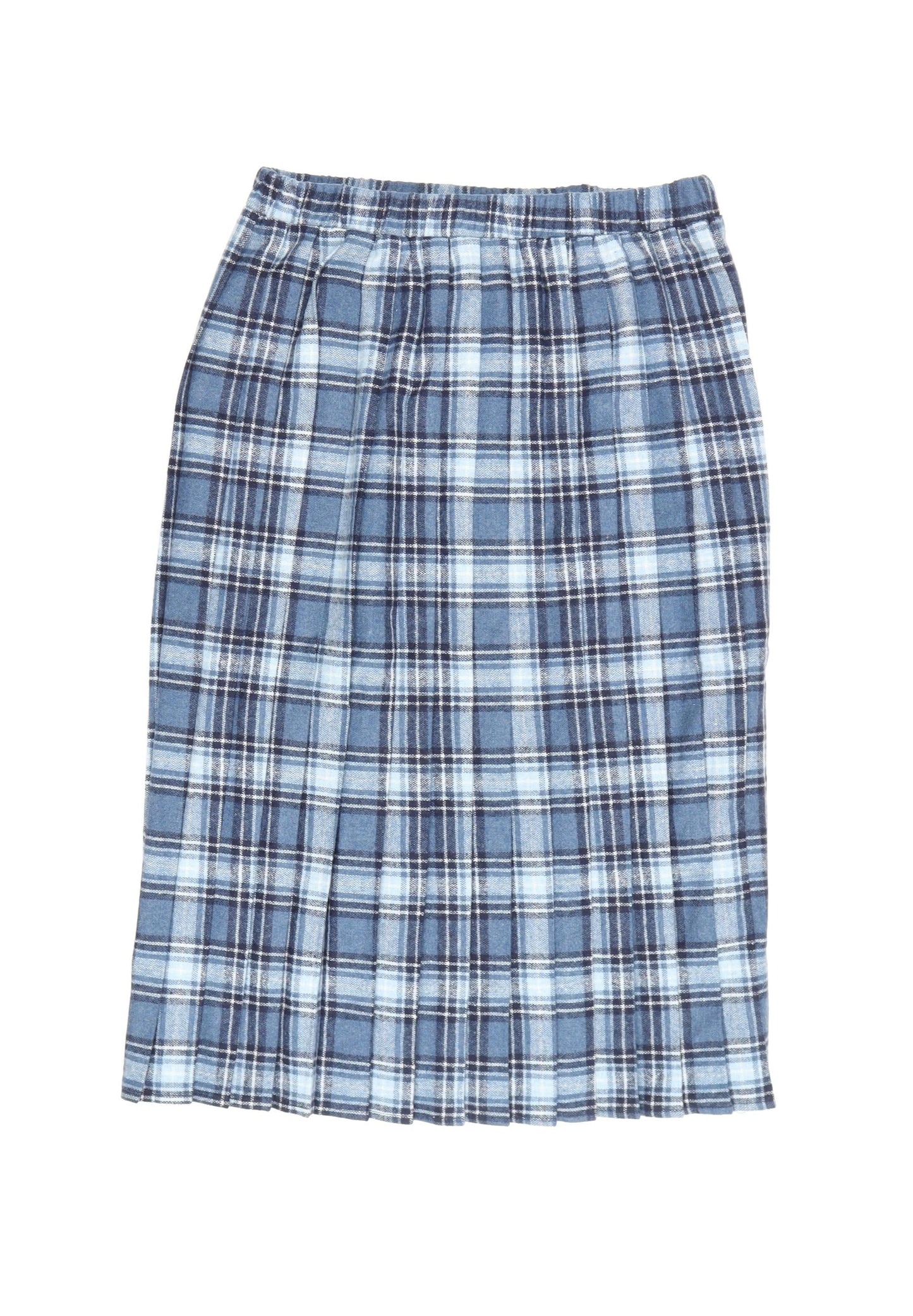 Damart Women's Blue Plaid Pleated Skirt Size 14