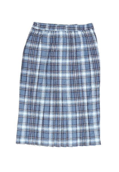 Damart Women's Blue Plaid Pleated Skirt Size 14