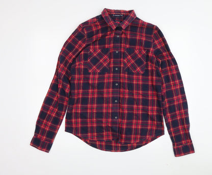 Womens UK Size S Superdry Red Basic Button-Up