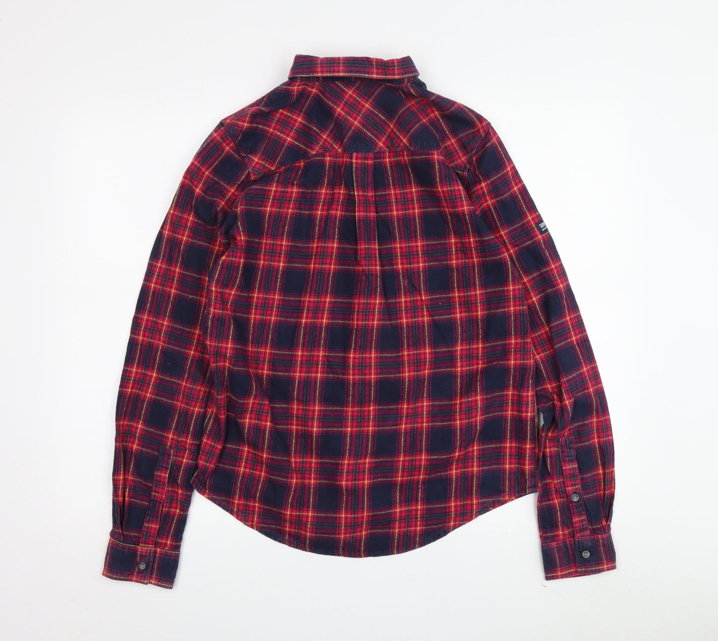Womens UK Size S Superdry Red Basic Button-Up
