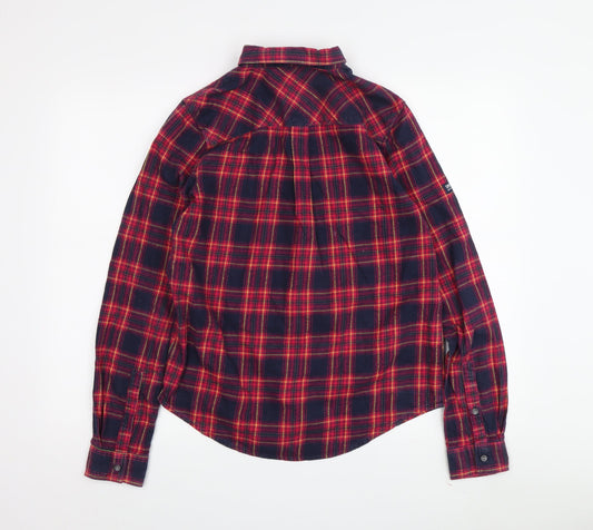 Womens UK Size S Superdry Red Basic Button-Up