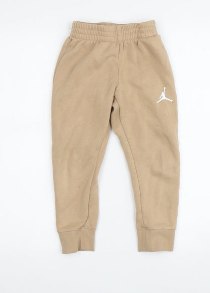 Jordan Boys Beige Jogger Trousers Size M for Casual Sportswear